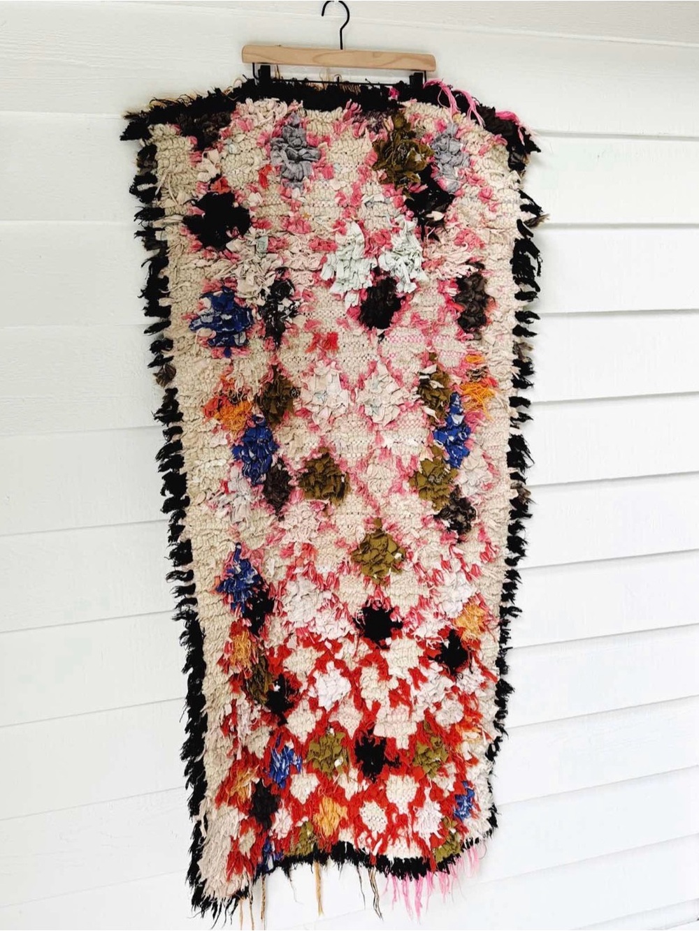 Vintage Moroccan Boucherouite Rag Rug - 2’x5’